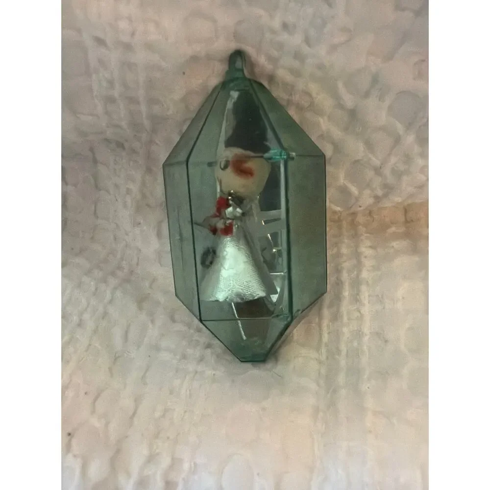 Vintage JewelBrite Snowman Diorama Plastic Lantern Christmas Ornament Hong Kong